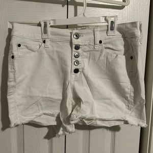 Torrid White Denim Shorts 10 Super Stretchy